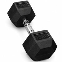 Thumbnail for 15kg Rubber Hex Dumbbell