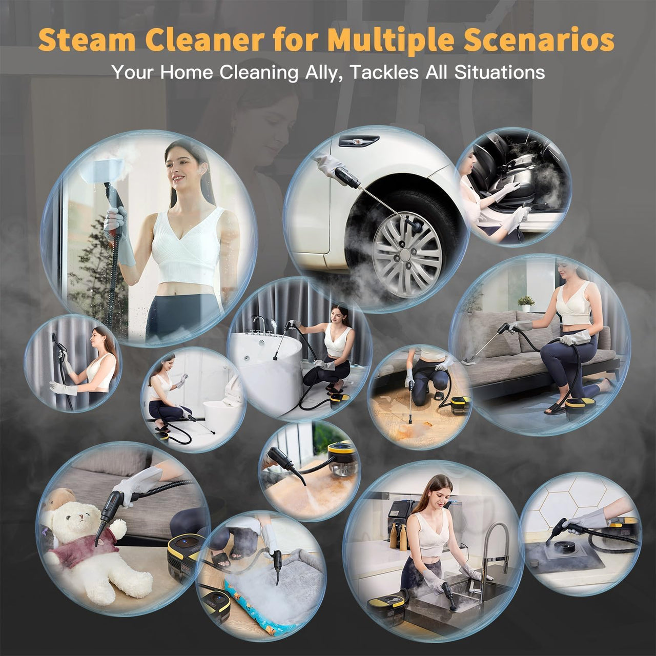 Handheld 2500W Steam Cleaner High Temperature Pressurized