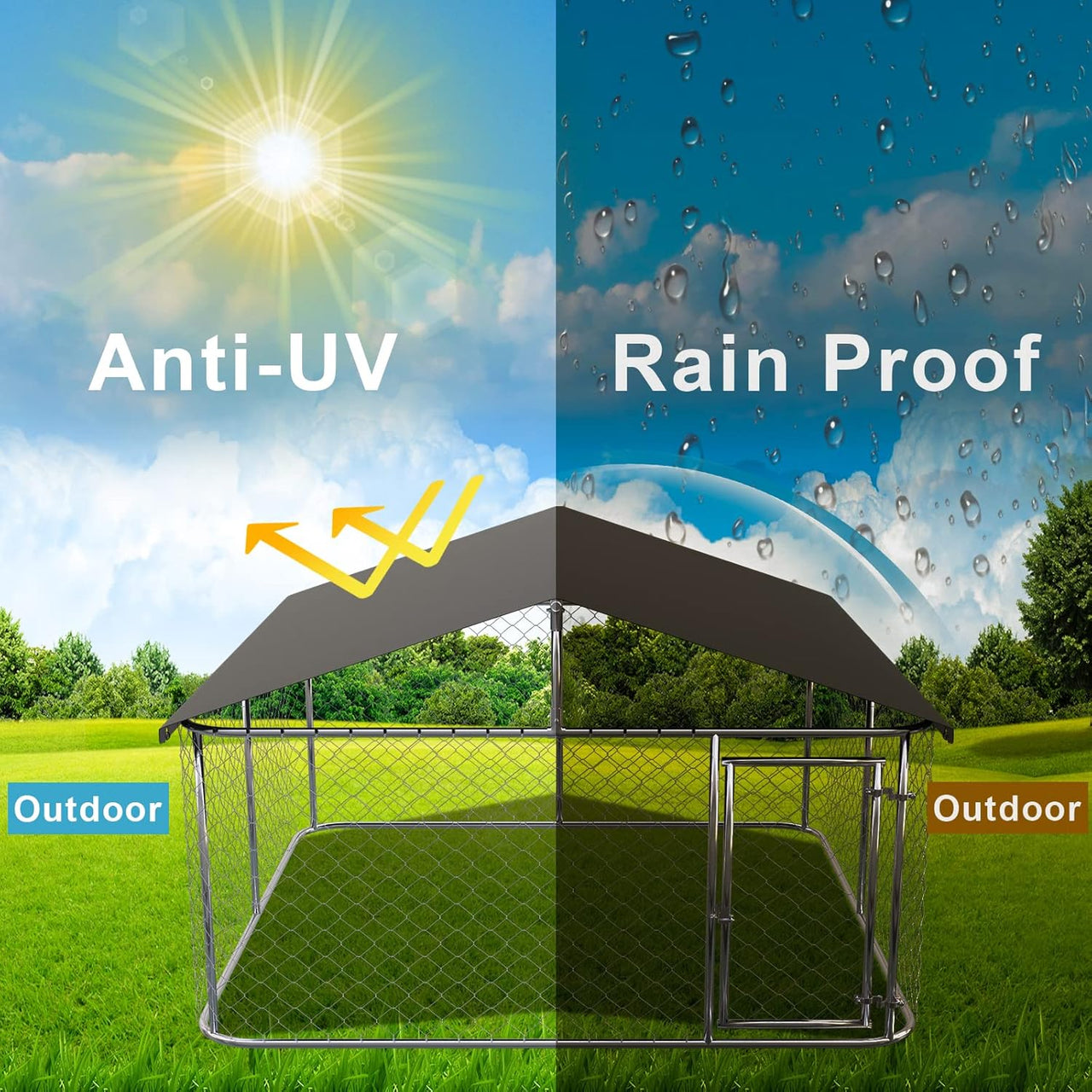 Outdoor Dog Run with Shade Sail