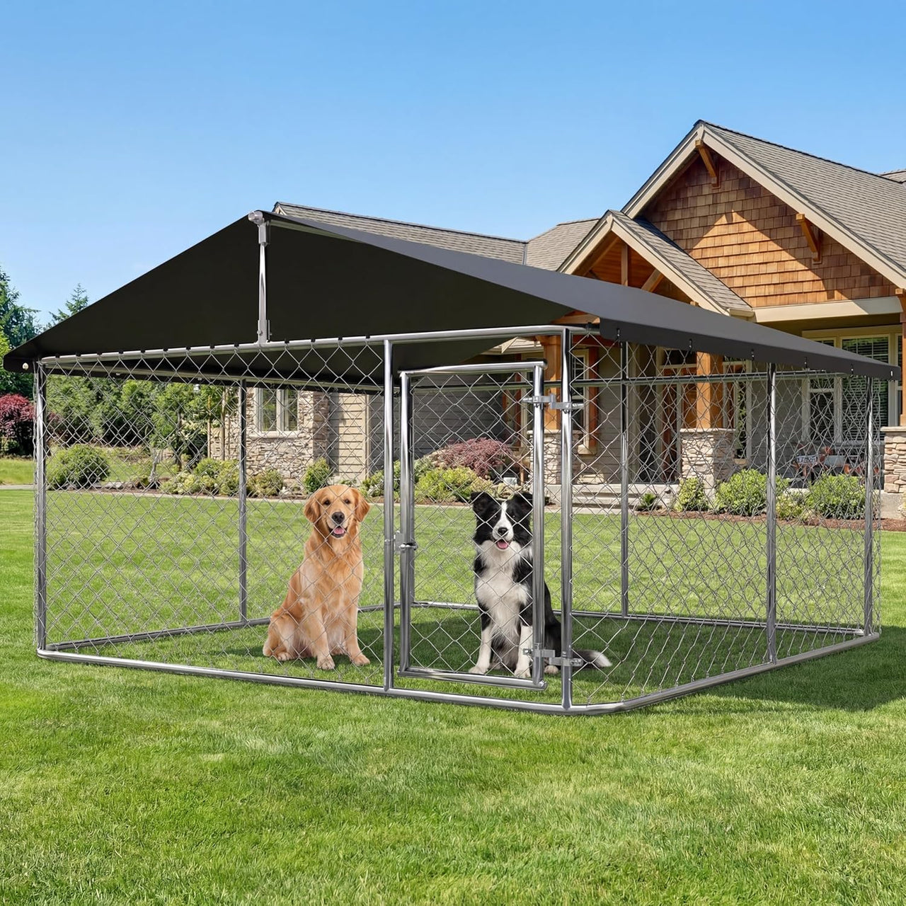 Outdoor Dog Run with Shade Sail
