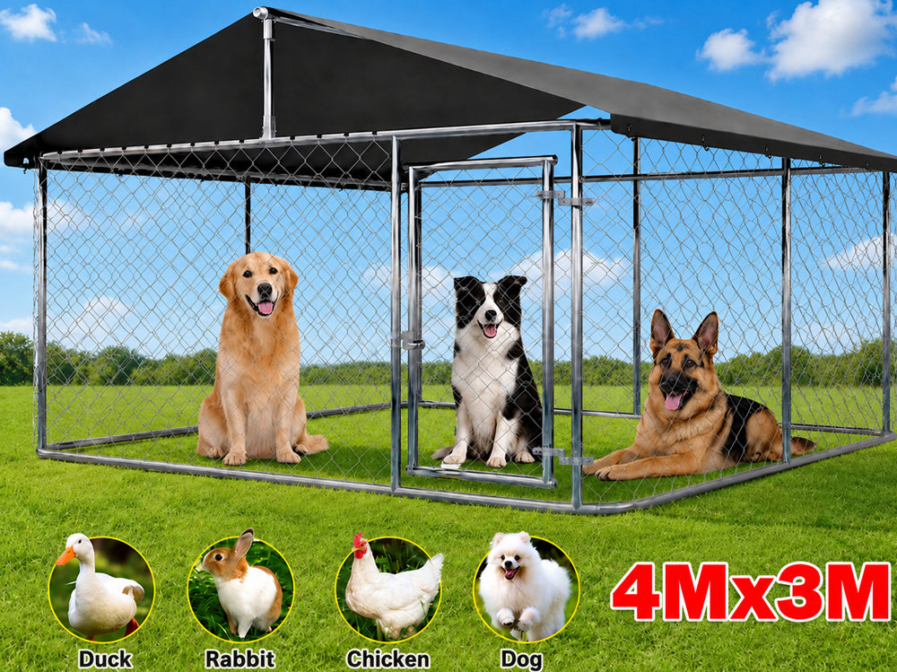 Outdoor Dog Run with Shade Sail