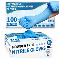 Thumbnail for Disposable Nitrile Gloves Blue 100 pcs