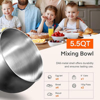 Thumbnail for 1500W 6L Kitchen Stand Mixer Stainless Steel Bowl with Blender