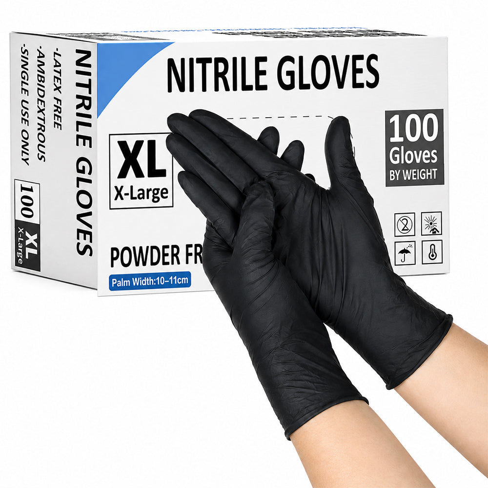 Disposable Nitrile Gloves Black 100 pcs