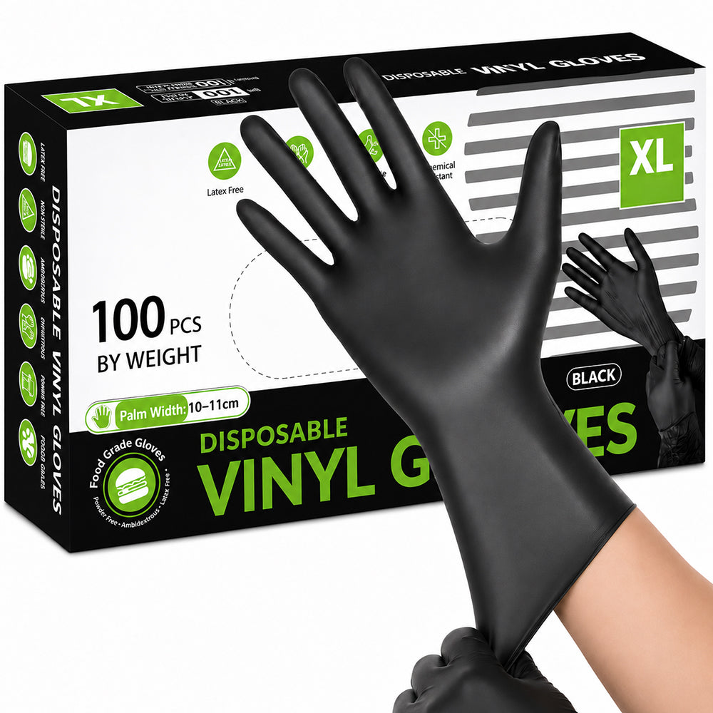 Disposable Nitrile Gloves Black 100 pcs