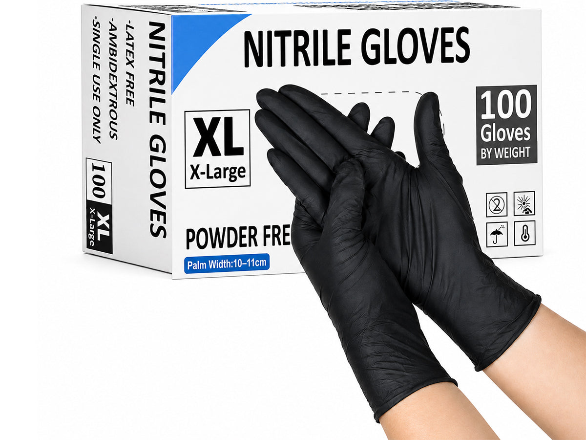 Disposable Nitrile Gloves Black 100 pcs