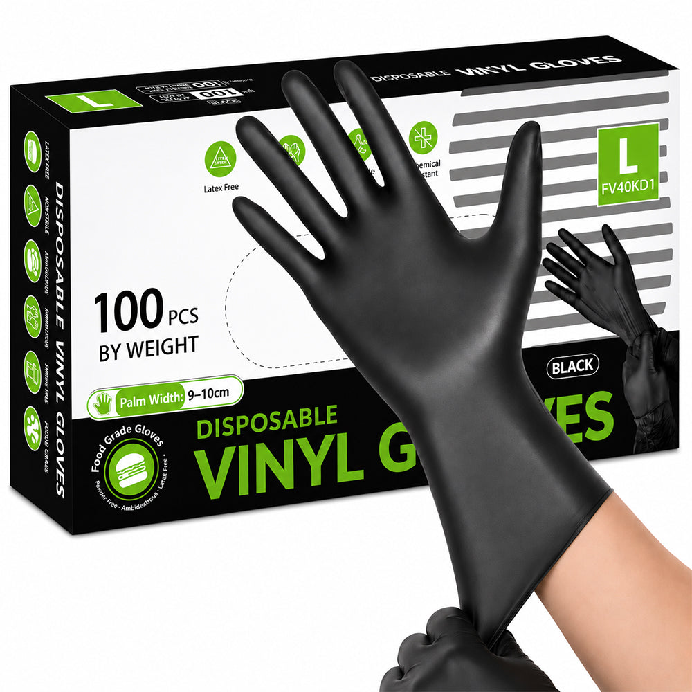 Disposable Nitrile Gloves Black 100 pcs