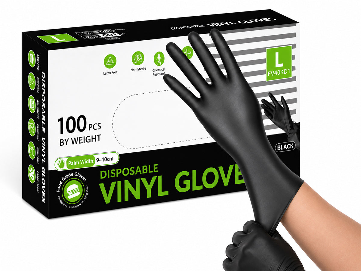 Disposable Nitrile Gloves Black 100 pcs