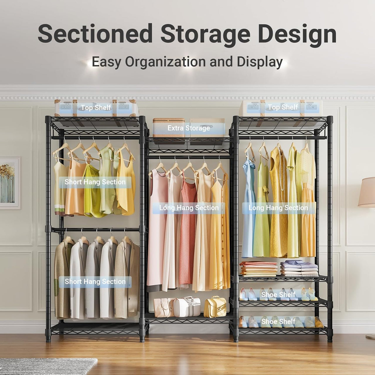 Metal Wardrobe Clothes Rack Clothes Organizer