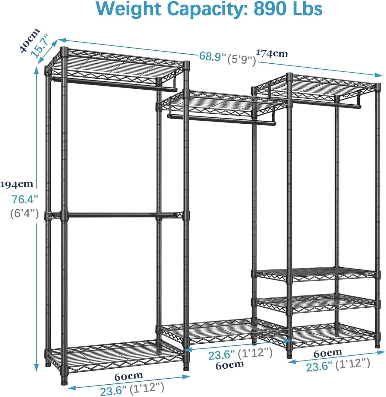 Metal Wardrobe Clothes Rack Clothes Organizer
