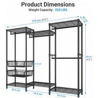 Thumbnail for Metal Wardrobe Clothes Rack Clothes Organizer