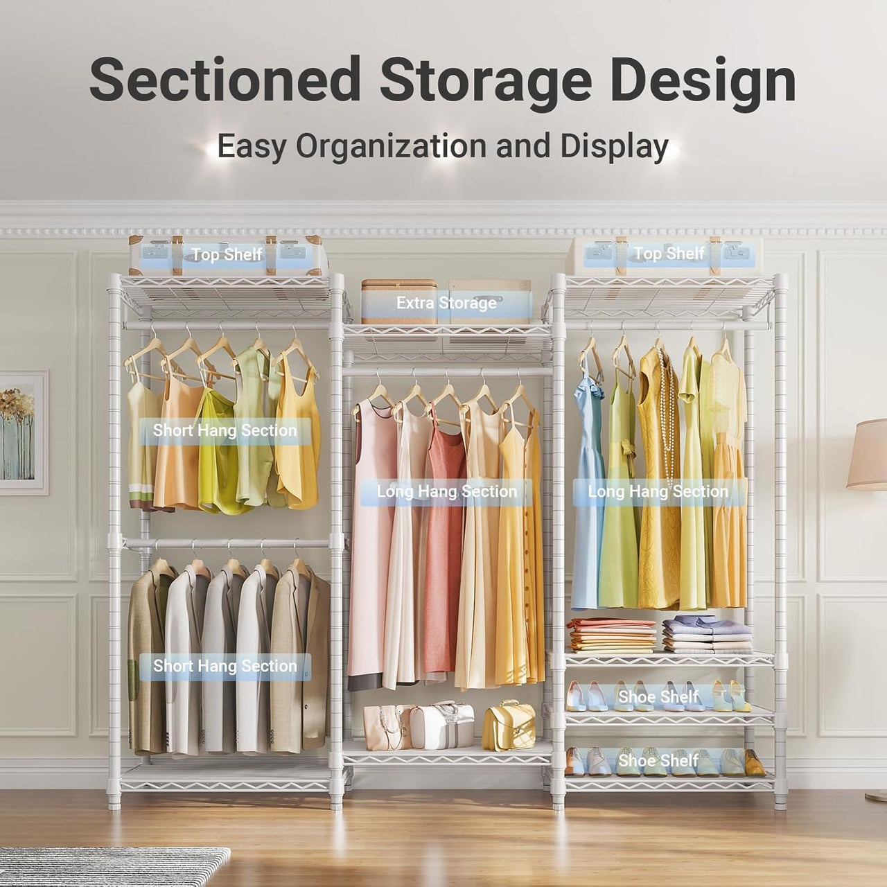 Metal Wardrobe Clothes Rack Clothes Organizer