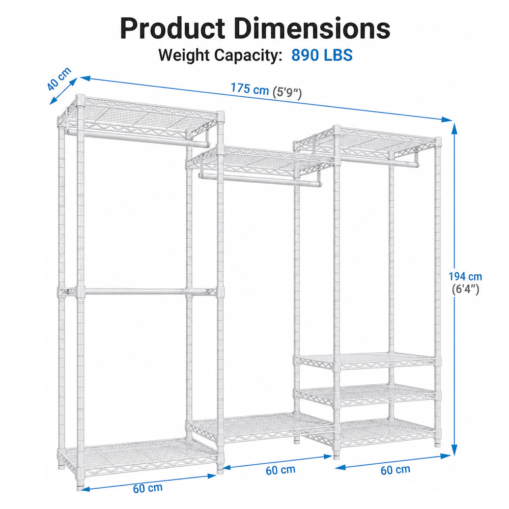 Metal Wardrobe Clothes Rack Clothes Organizer