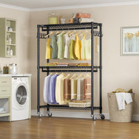 Thumbnail for Clothes Rack Stand - Portable Closets Heavy Duty Rolling Garment Rack 3 Tiers