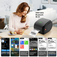 Thumbnail for Compact Bluetooth Thermal Label Printer - Direct Thermal, High-Speed 203 DPI