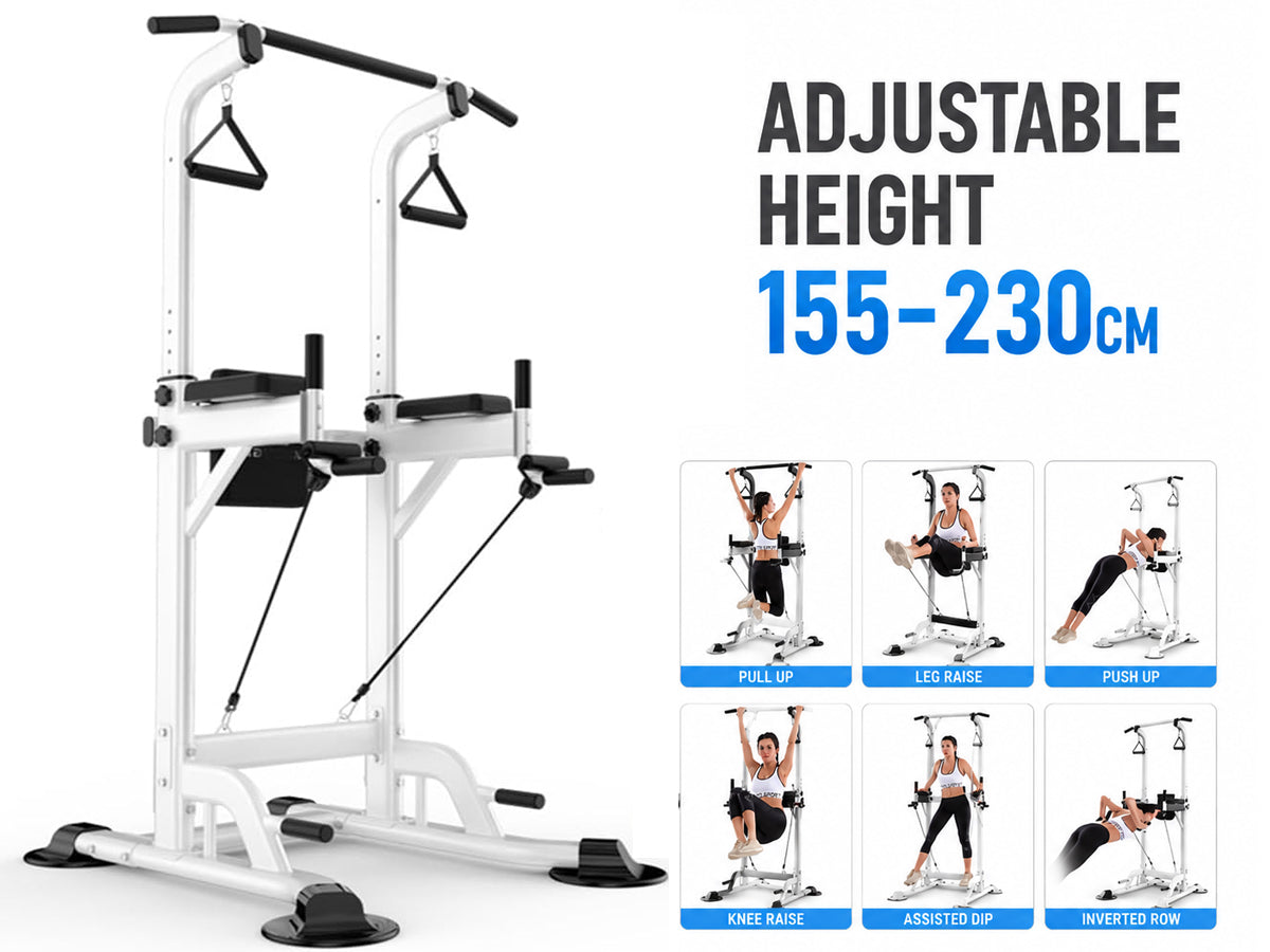 Adjustable Chin Up Pull Up Power Tower Station Workout