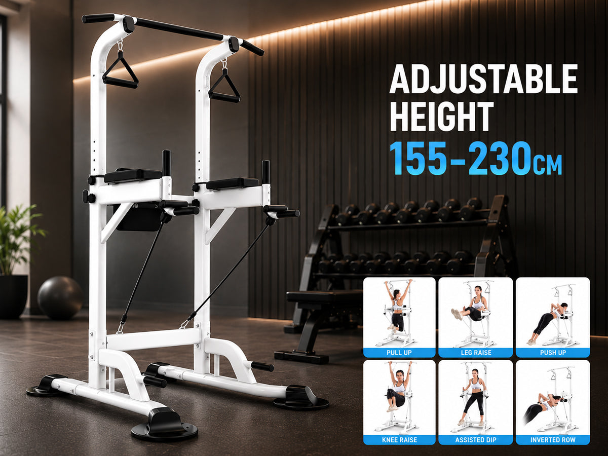 Adjustable Chin Up Pull Up Power Tower Station Workout