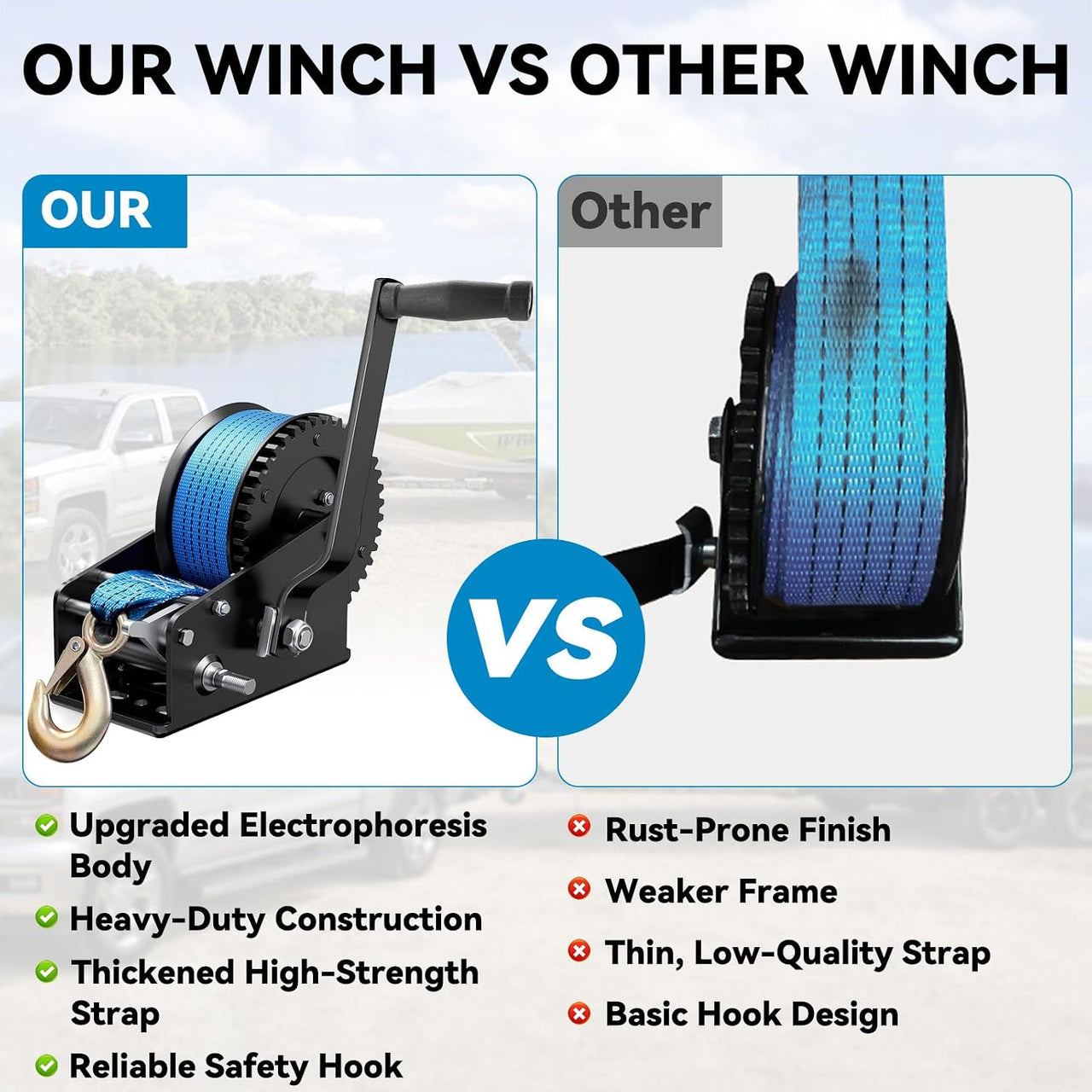 Boat Trailer Winch 3500lb