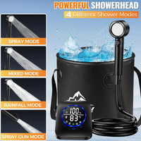 Thumbnail for Portable Camping Shower Kit with Folding Bucket
