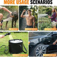 Thumbnail for Portable Camping Shower Kit with Folding Bucket