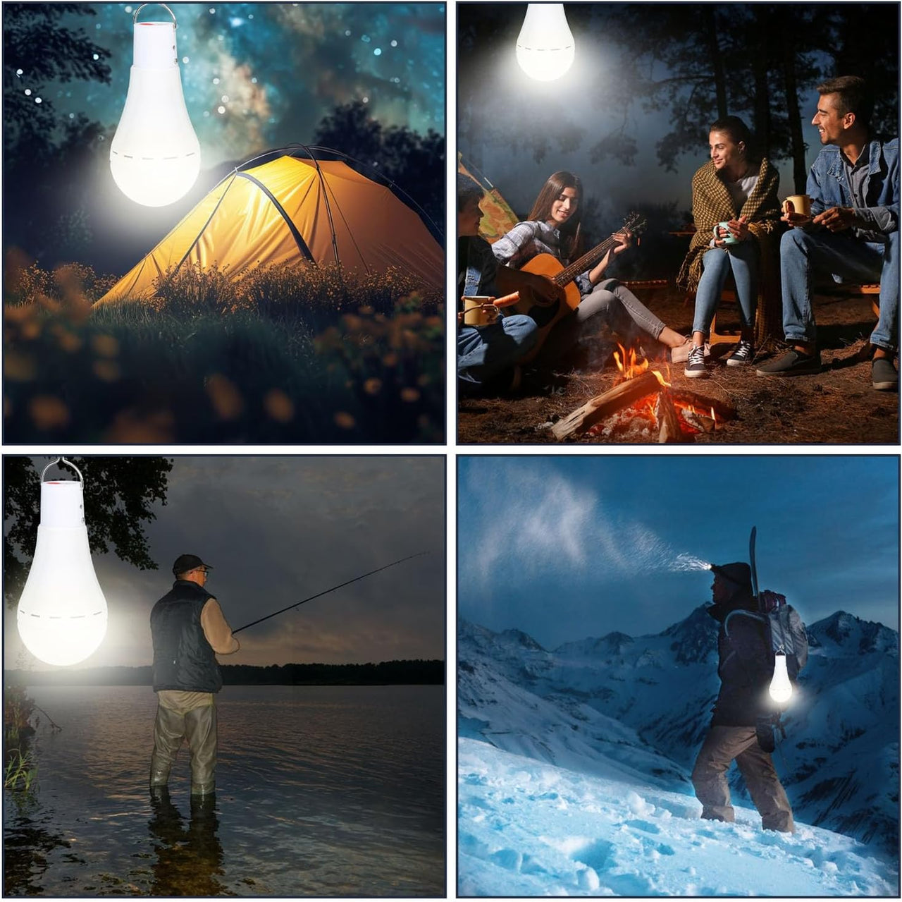 Camping Solar Light Bulb Outdoor Rechargeable LED