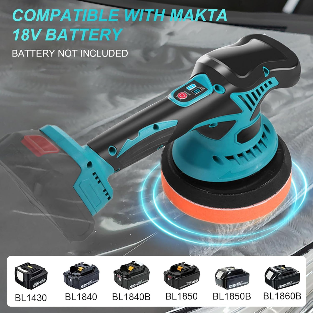 18V Cordless Rotary Polisher Buffer Sander Fits Makita Battery