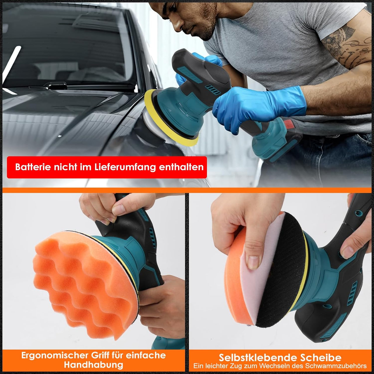 18V Cordless Rotary Polisher Buffer Sander Fits Makita Battery
