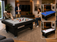 Thumbnail for 7Ft Multi Function 3 in 1 Pool Table Hockey Tennis Table With A Electronic Puck