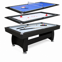 Thumbnail for 7Ft Multi Function 3 in 1 Pool Table Hockey Tennis Table With A Electronic Puck