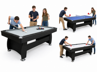 Thumbnail for 7Ft Multi Function 3 in 1 Pool Table Hockey Tennis Table With A Electronic Puck