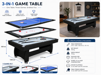 Thumbnail for 7Ft Multi Function 3 in 1 Pool Table Hockey Tennis Table With A Electronic Puck