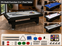 Thumbnail for 7Ft Multi Function 3 in 1 Pool Table Hockey Tennis Table With A Electronic Puck