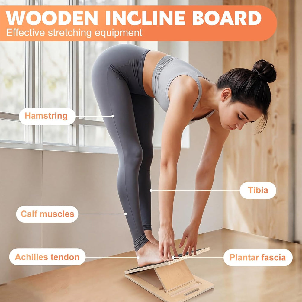 Adjustable Wooden Slant Board for Calf Stretching