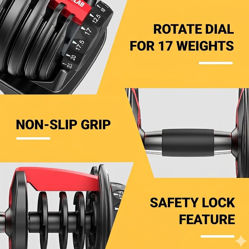 Adjustable Dumbbells 40Kg 2PCS Set