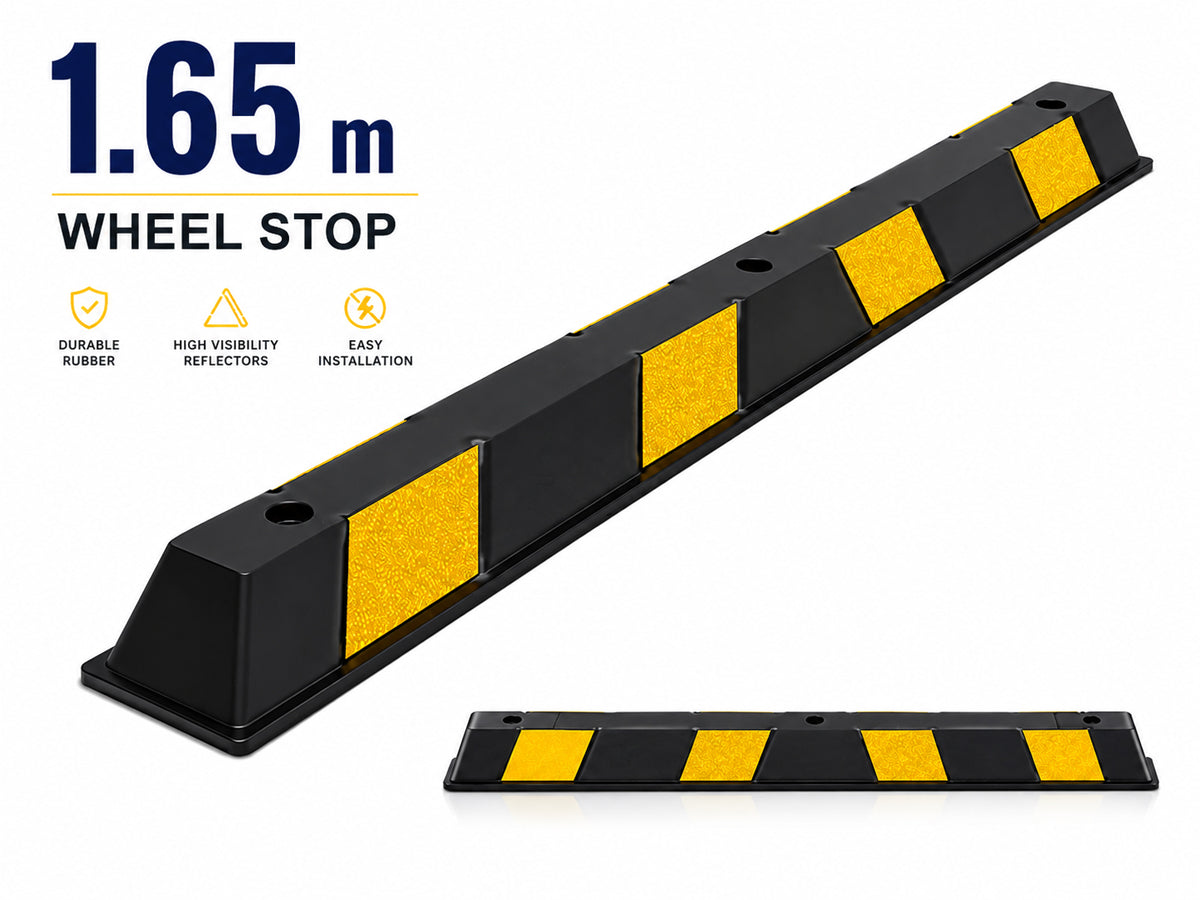 Wheel Stop – Rubber Vehicle Parking 1650mm (L) Black/Yellow
