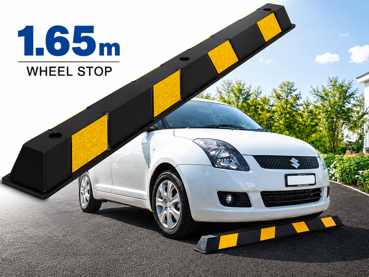 Wheel Stop – Rubber Vehicle Parking 1650mm (L) Black/Yellow