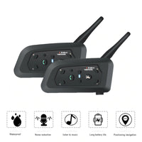 Thumbnail for Motorcycle helmet intercom headset black with rubber buttons