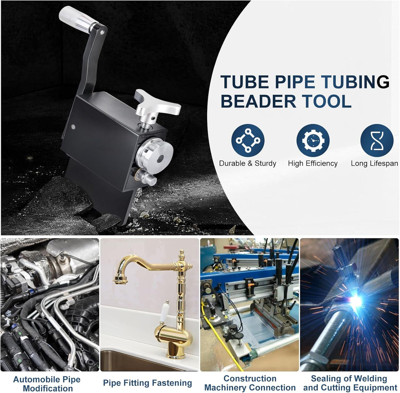 Tube Pipe Tubing Beader Tool Bead Roller Intake & Intercooler Piping For 5/8"