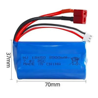 Thumbnail for 7.4V 3000mAh Li-ion Rechargeable Battery for RC Car