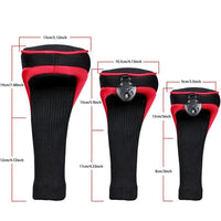 Thumbnail for 3pcs Golf Club Head Covers for Driver and Fairway Woods, Golf Accessories(Red&Black)