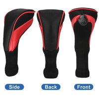 Thumbnail for 3pcs Golf Club Head Covers for Driver and Fairway Woods, Golf Accessories(Red&Black)