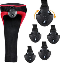 Thumbnail for 3pcs Golf Club Head Covers for Driver and Fairway Woods, Golf Accessories(Red&Black)