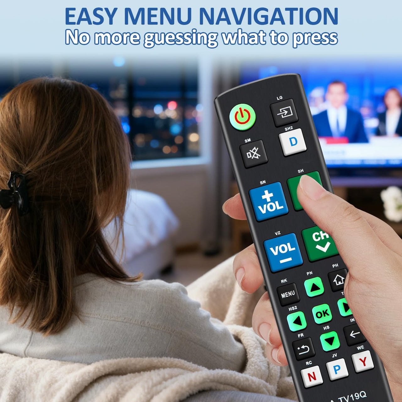 Universal TV Remote Big Button