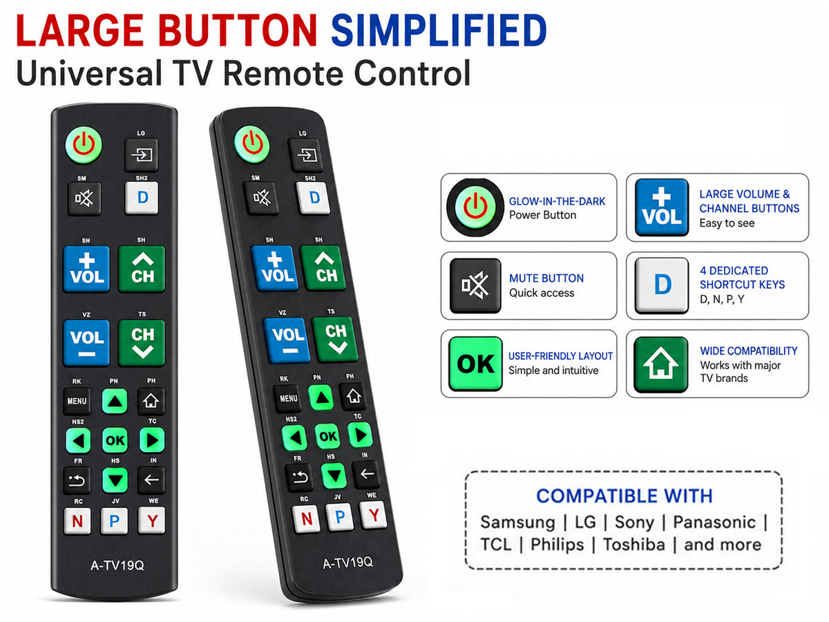 Universal TV Remote Big Button