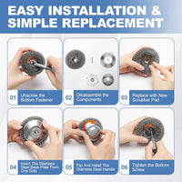 Thumbnail for 8PCS Steel Wool Scrubber Set with 2 Handles