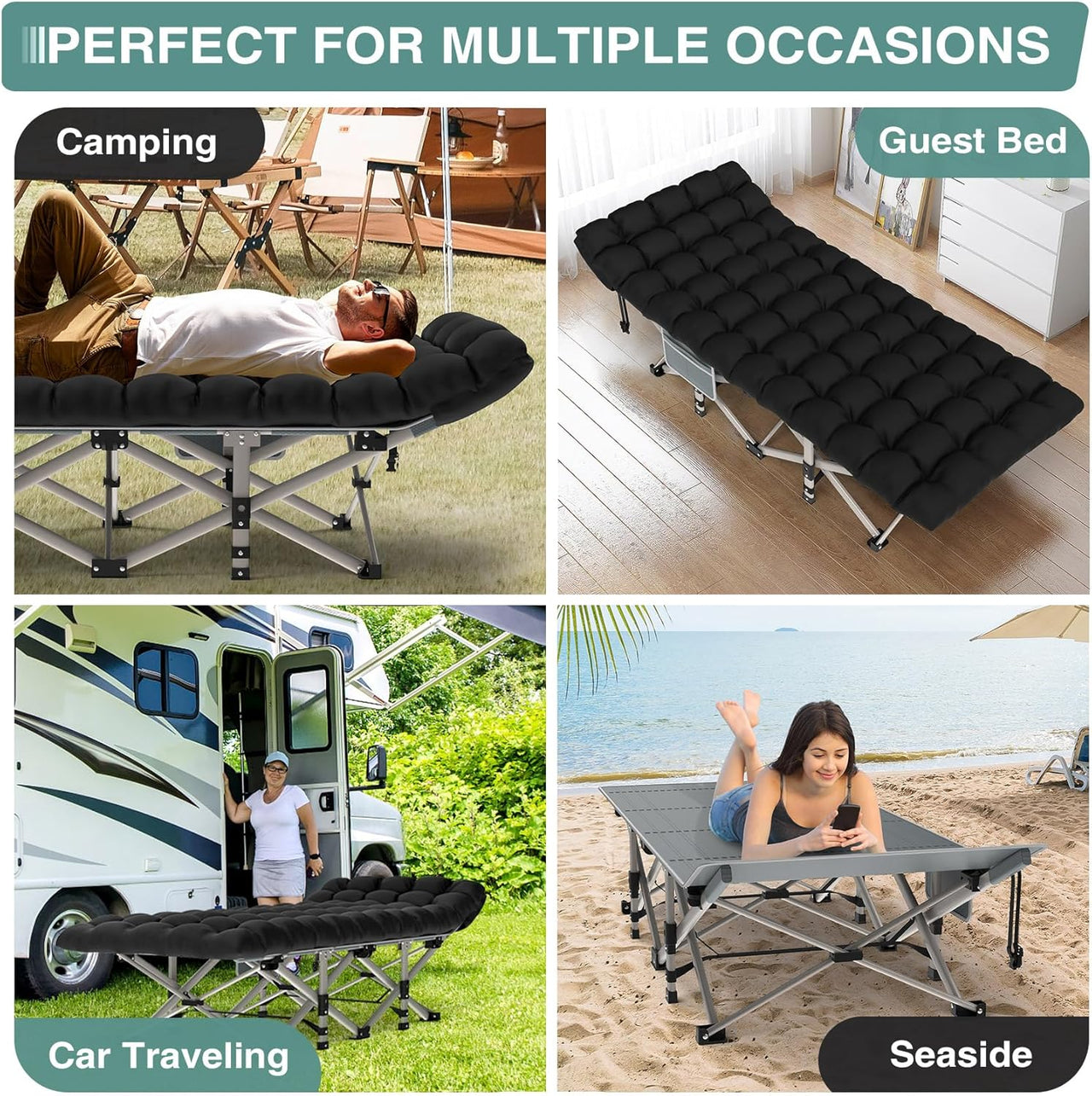 Foldable Camping Bed with Mattress