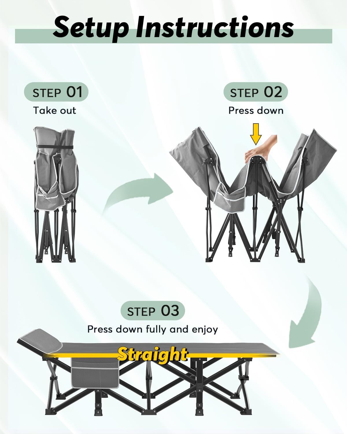 Foldable Camping Bed with Mattress