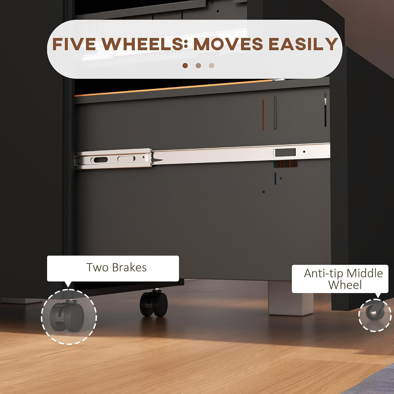 Office Filing Cabinet with Wheels
