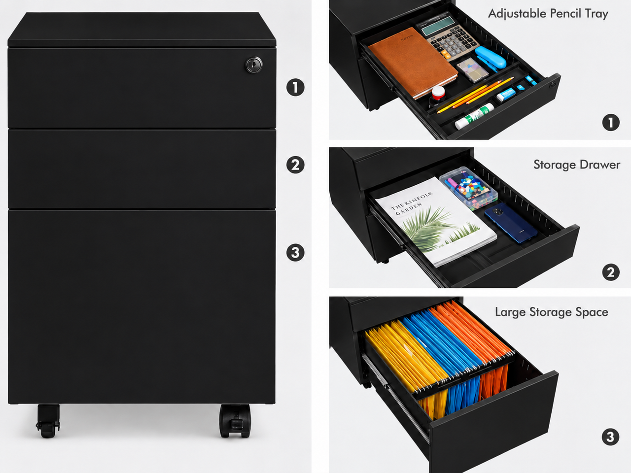 Office Filing Cabinet with Wheels