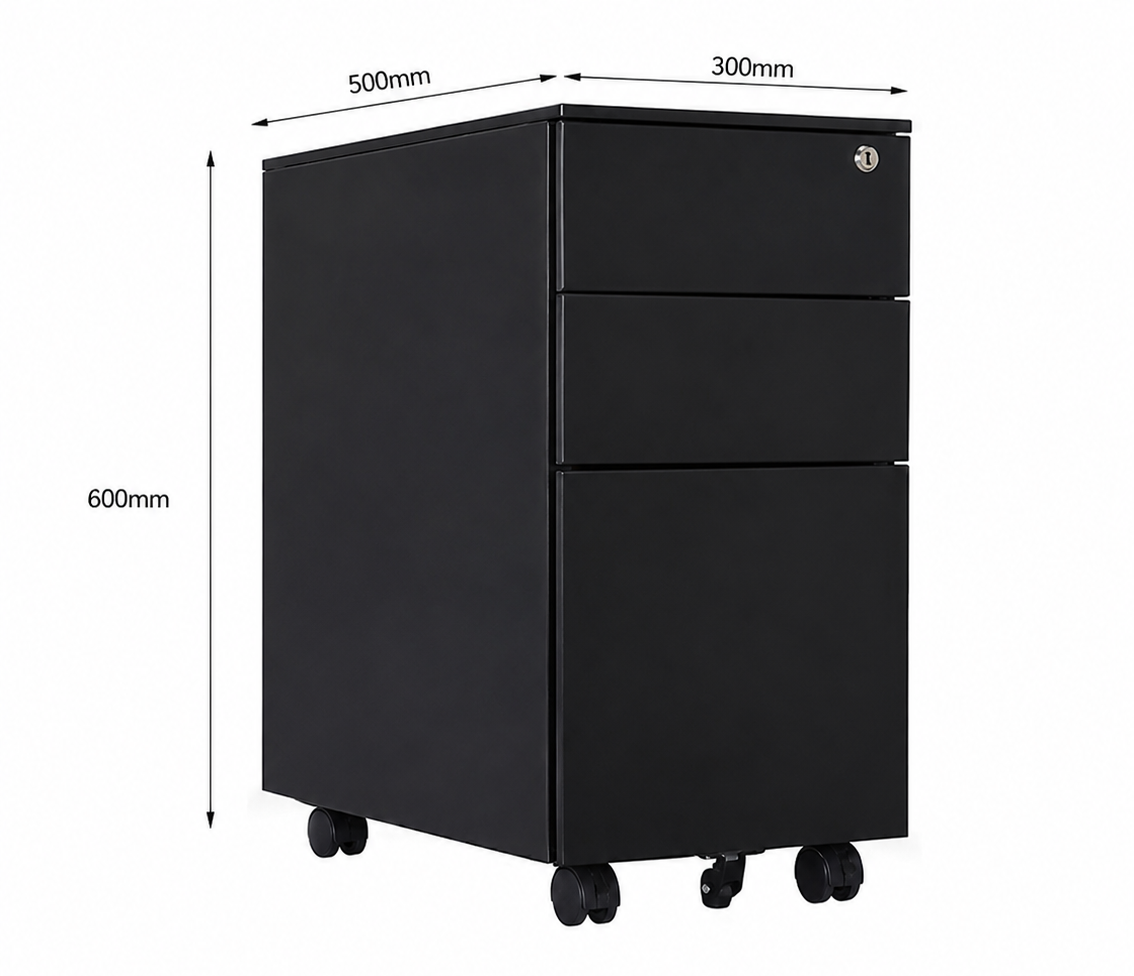 Office Filing Cabinet with Wheels, Lock File Organiser